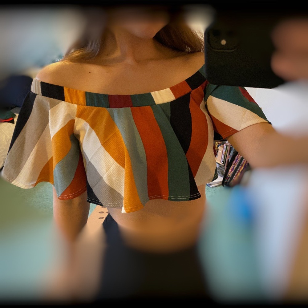 Super cute multi colored tube top